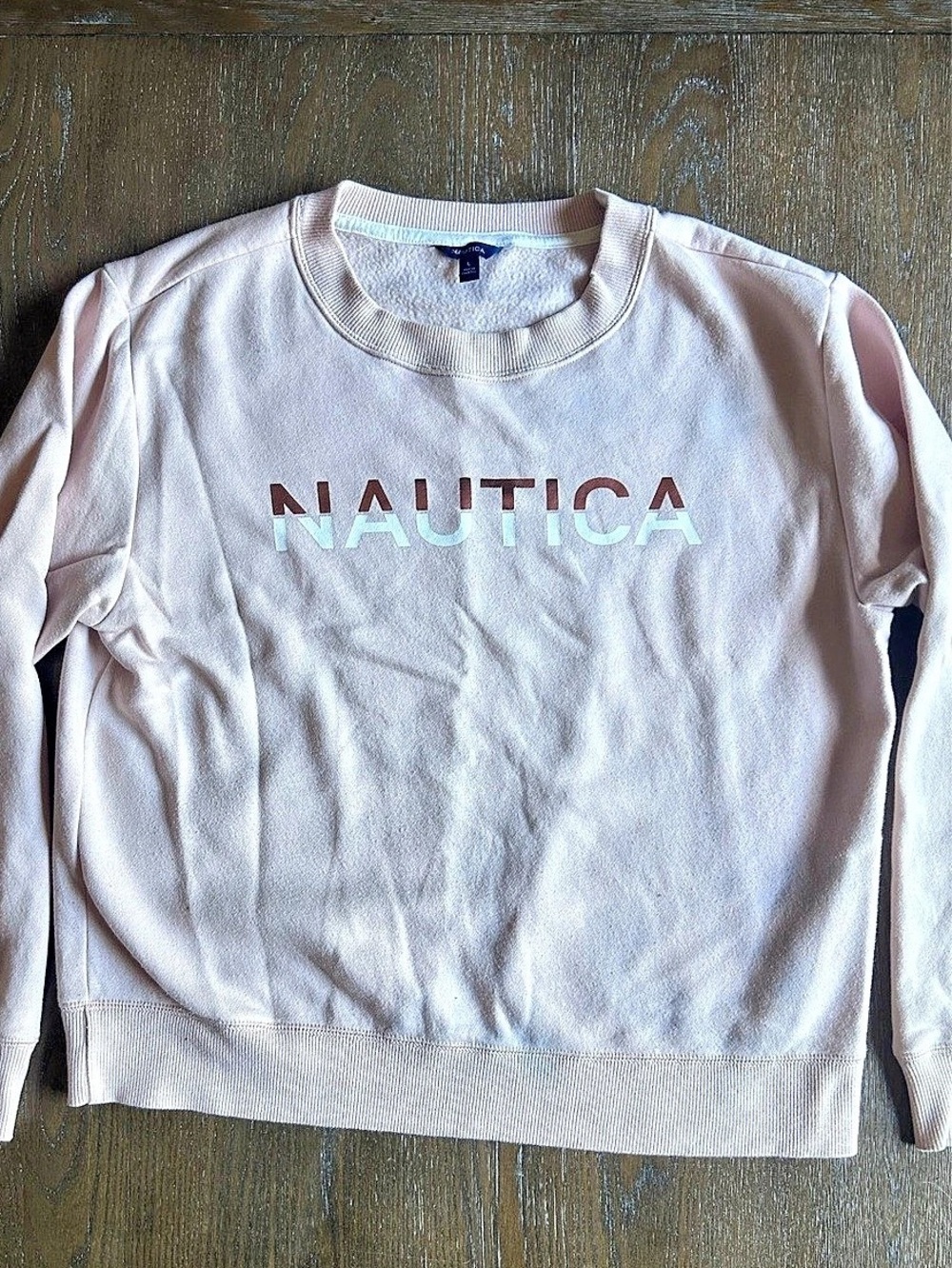 Nautica Logo Crewneck Pink Size Large